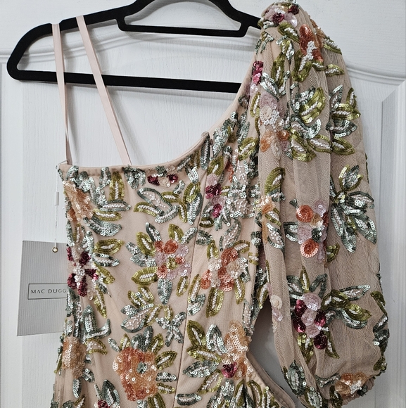 Mac Duggal One Shoulder Floral Embellished Gown SZ 8 NWT - Picture 10 of 15
